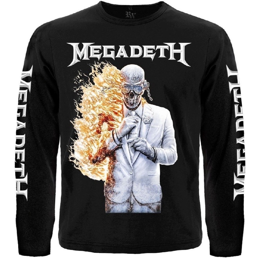Megadeth - Last Album (Vic Rattlehead) Black T-Shirt Long sleeve