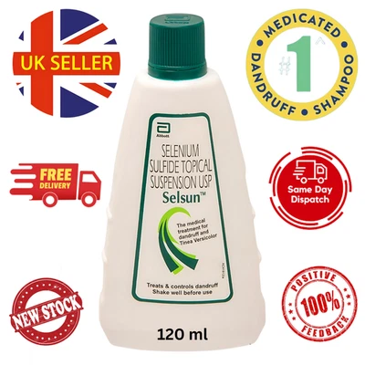 Selsun Suspension Anti Dandruff Shampoo Control Flaking Scaling & Itching 120 ml
