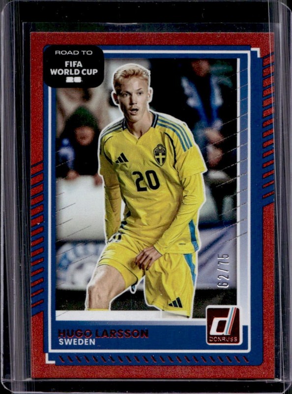 2025-26 Panini Donruss Road to FIFA World Cup 26' Hugo Larsson Red #/75 Sweden