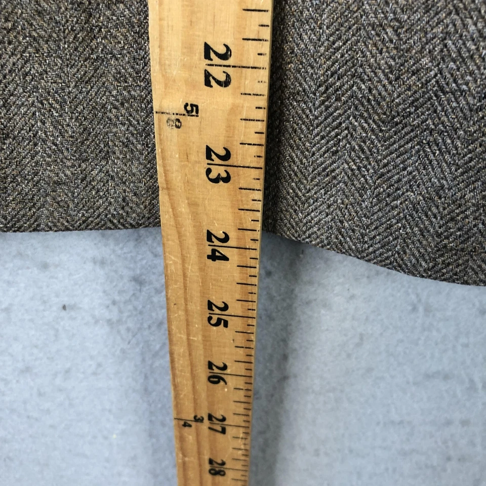 Blazer Miss Dorby Feminino 6P Marrom Herringbone Jaqueta Pequena Camurça Gola Botões - Imagem 4 de 4