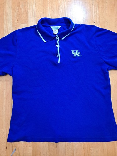 VTG 1990s University of Kentucky Wildcat Clothing Dawahares Blue Polo Shirt XL - Afbeelding 1 van 10