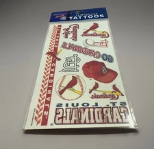 Vintage 2003 St. Louis Cardinals Temporary Tattoos Pack 10 MLB Fan WinCraft NOS