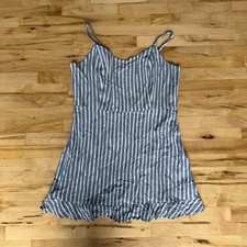 Preppy Nautical Blue & White Striped Ruffle Dress Old Navy