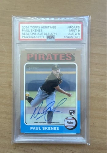 2024 Topps Heritage Paul Skenes Real One Autographs RC- PSA 9 DNA CERT 8