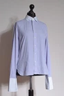 Ralph Lauren Purple Stripe Button Down Shirt White Contrast Cuffs Womens Size 12