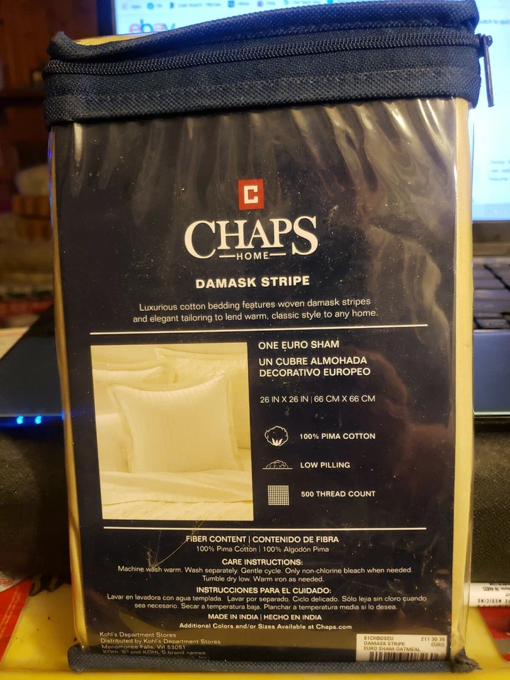 CHAPS HOME - Damask Stripe  - EURO SHAMS - 500 TC Cotton RETAIL - $70 - Image 2 of 4