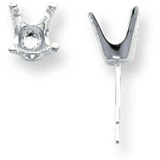 6 Sterling Silver 4 Prong Round Post Earrings 6mm Jewerly - Pack of 6