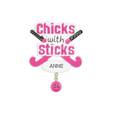 Field Hockey Personalized Christmas Ornament Chicks With Sticks School Sport