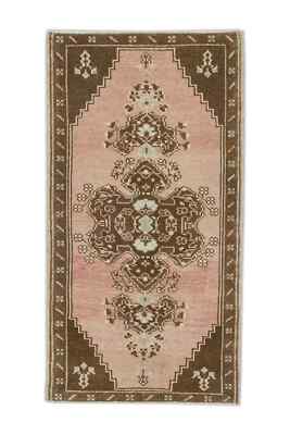 Oriental Hand Knotted Vintage Turkish Mini Rug 1'8'' x 3'1'' #9112