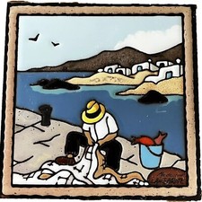 vintage retro ceramic wall tile