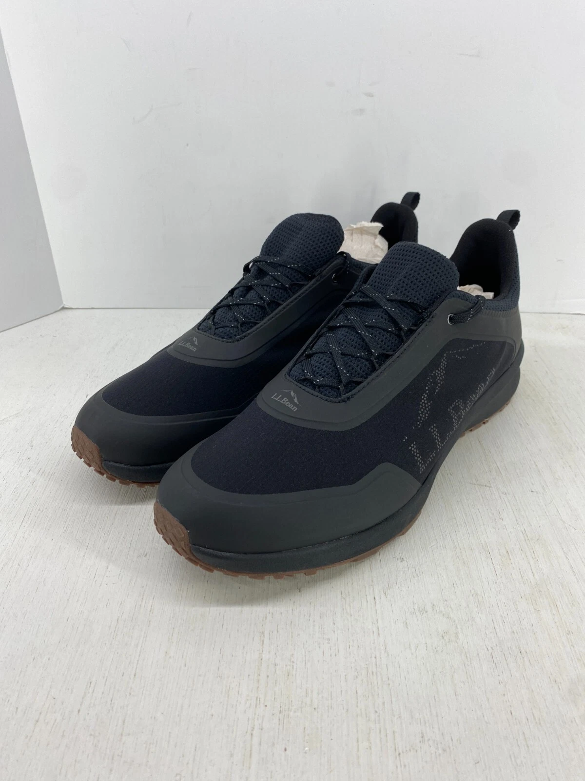L.L. Bean Men’s Triple Black Mesh Low Trail Athletic Hiking Shoes Size 14 NWOB