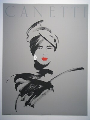 MICHEL CANETTI, Art Deco, FASHION '' Red Lips'' SILKSCREEN 26'' X 34''