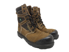Botas de trabajo Royer para hombre 8"" sin metal comp puntera comp placa 8680FLX marrón talla 12M