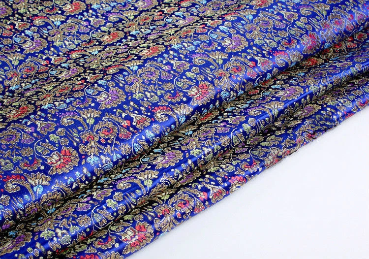 Chinese Floral Satin Faux Silk Fabric Damask Brocade Costume Craft DIY By Metre - image 4 of 4