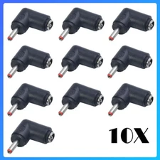 10x DC 5.5 x2.1mm Female To 3.5 x1.35mm Male Right Angle Power Adapter Connector