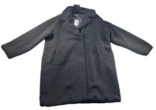 Evans Teddy Coat Womens Plus Size 22 Black Fluffy Faux Fur Long Sleeve New