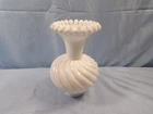 Fenton White Milk Glass Vase w/ Spiral Design 6" Tall