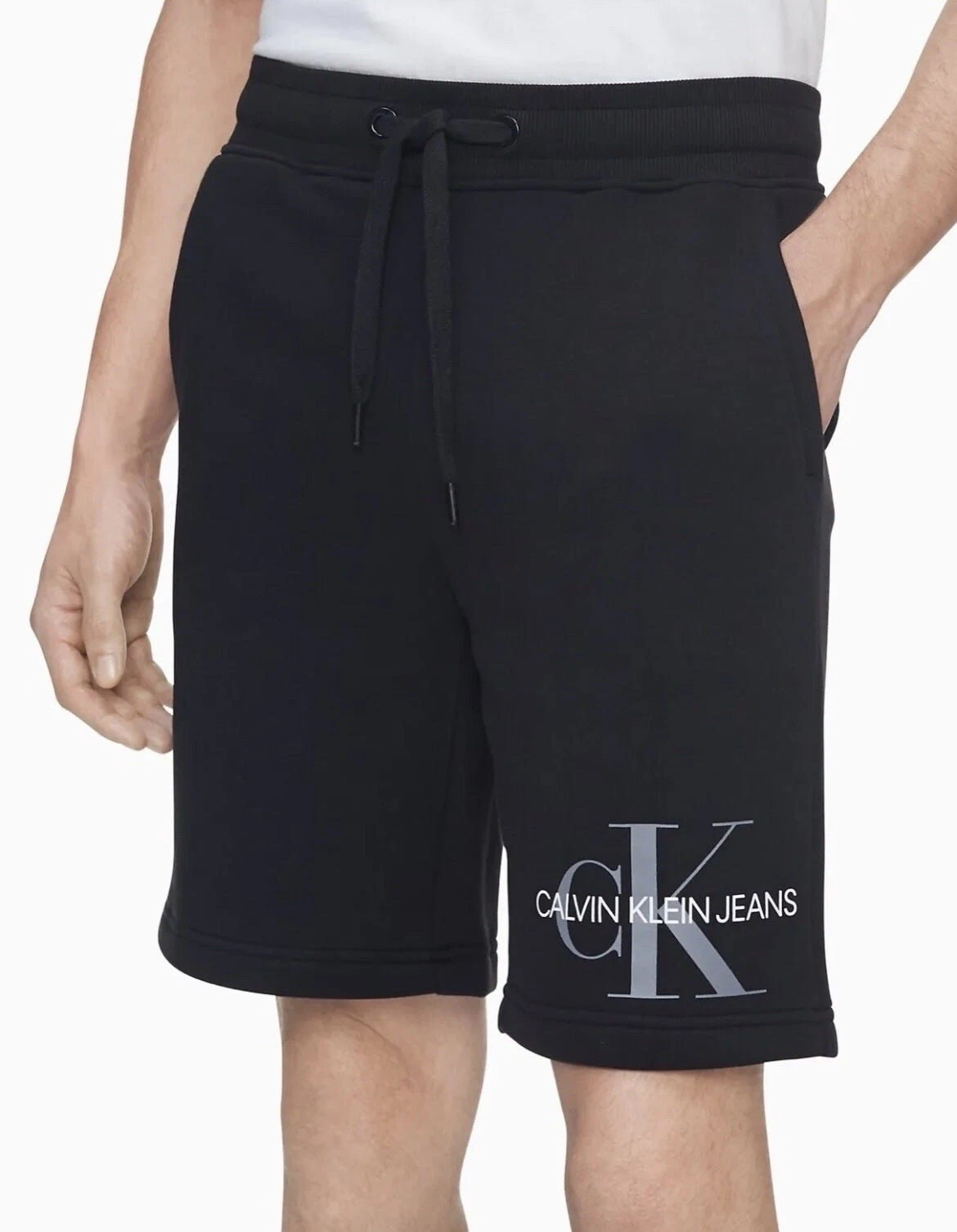 Calvin Klein Classic 10” Monogram Logo Fleece Jogger Shorts, Men’s Size Medium