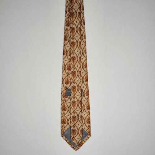 Robert Talbott Tie Brown Gold Best Of Class Geometric Hand Sewn Silk Neck Tie - Picture 6 of 9