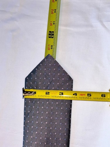 CRAVATTA DA UOMO BROOKS BROTHERS SETA NUOVA CON ETICHETTE. A pois grigio con puntini bianchi e blu solido - Foto 4 di 5