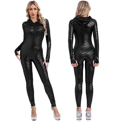 Womens Jumpsuit One Piece Swimsuits Halloween Costume Leotard Catsuits Mermaid - Picture 32 of 43