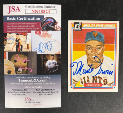 Monte Irvin Signed 1983 Donruss Card #15 JSA Certified MLB NY Giants HOF 1973!