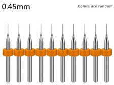 1/8" Shank 0.45mm Tungsten Carbide CNC Engraving Micro PCB Drill Bits Set 10pcs
