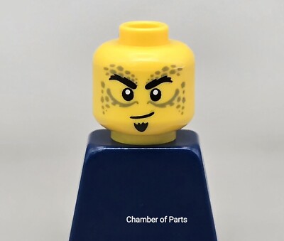 Lego Minifigure Head NEW Yellow Male Dual Sided Grin & Scowl with Teeth yr 2024