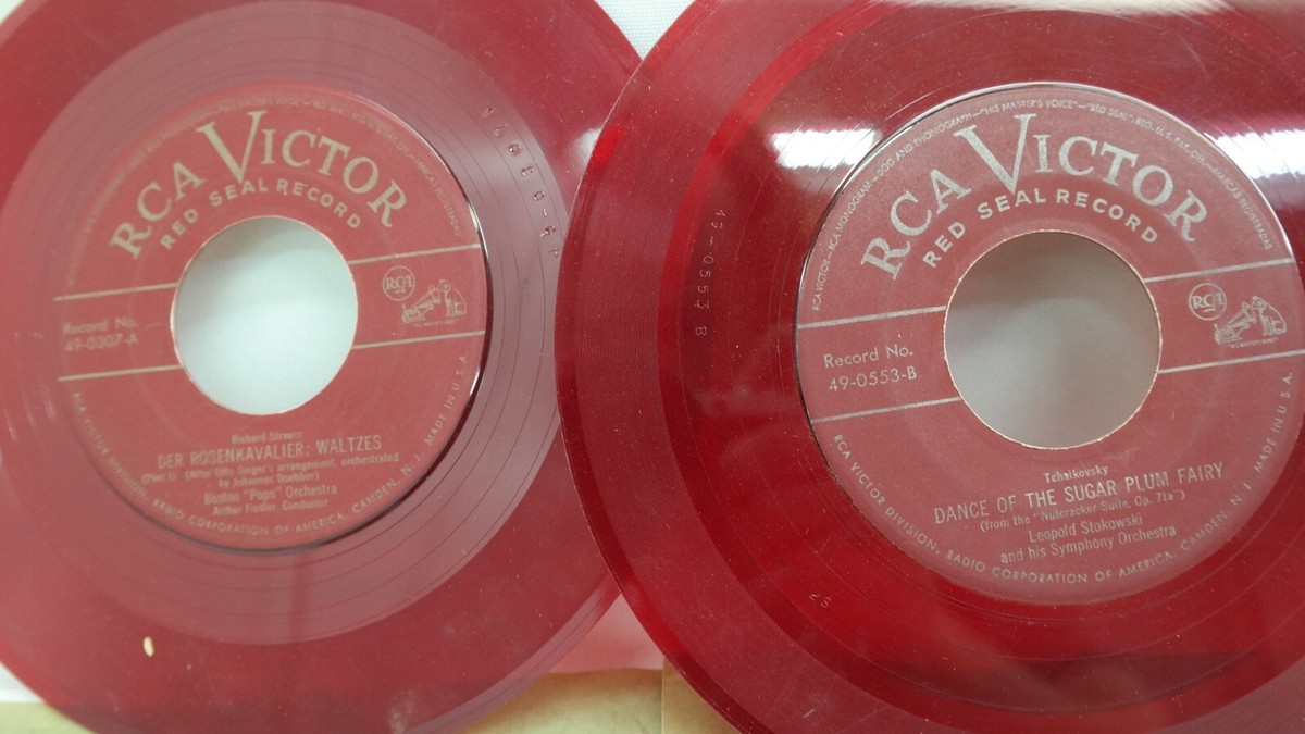Antique RCA Victor Red Seal 45 RPM Red Vinyl Records Lot Of