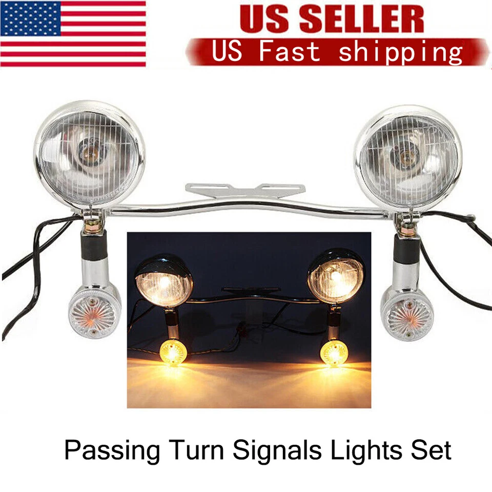 Passing Turn Signal Spot Fog Light Bar Kit For Honda Valkyrie 1500 GL1500C T F - Image 3 of 4