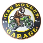 Vintage Gas Monkey Garage Porcelain Sign - Motorcycle Gas Pump Station Sign