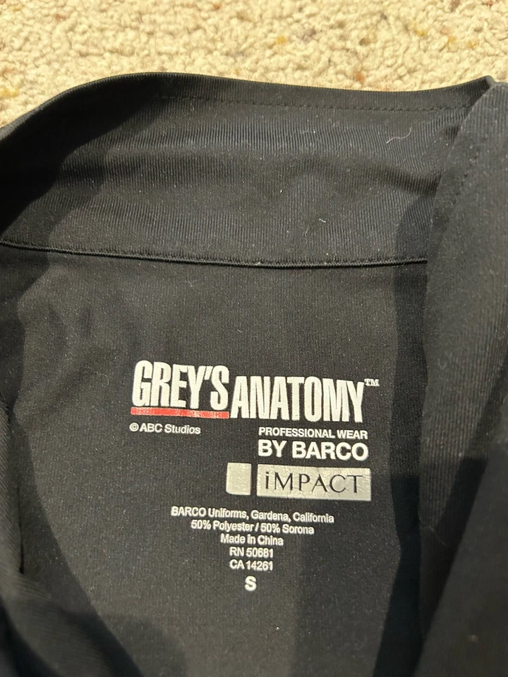 CHAQUETA EXFOLIANTE Grey's Anatomy Talla S Impact cremallera asimétrica completa NEGRA A25 Foto 4 de 4