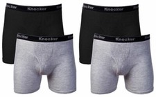 4 pk Mens Boxer Briefs 100 Cotton Black Grey Lot Underwear S M L XL XXL XXXL