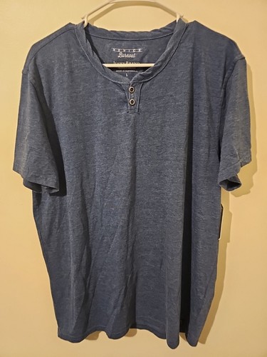 NEW Lucky Brand Men's Venice Burnout Notch Neck Tee Shirt Size L Navy ...