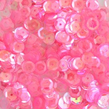 Sequins Transparent Hot Pink Iris 8mm Round C...