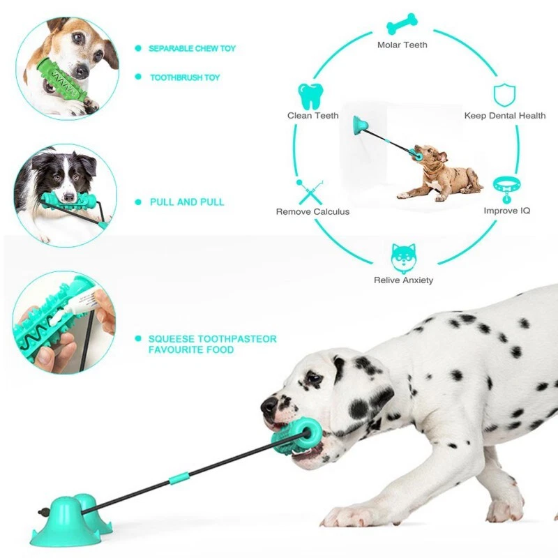 Dog Molar Bite Toy With Suction Cup Interaction Dog Rope Toy Pet