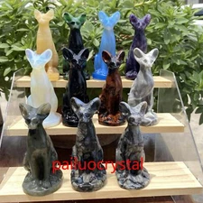 Wholesale Natural Mixed Hairless Cat Quartz Crystal Skull Carved Figurines 3"