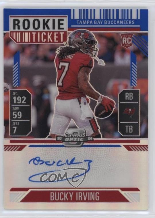 2024 Contenders Optic Ticket RPS Blue Prizm /75 Bucky Irving Rookie Auto RC rf2