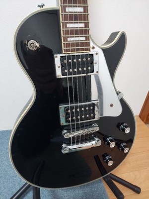 Grass Roots John Sykes Model Les Paul Custom Black Electric Guitar