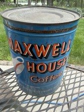 Vintage Maxwell House Coffee Can 2 Pounds With Lid Good To The Last Drop
