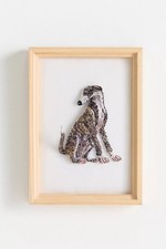 Anthropologie Dog Beaded Wall Art Greyhound Whippet Hand Crafted Bespoke New Anthropologie Dog Beaded Wall Art Greyhound Whippet Hand Crafted Bespoke New