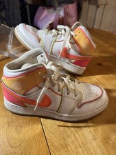 Nike Air Jordan 1 Mid SE Edge Glow White Pink Orange Size 5 Youth Women s 37.5
