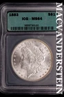 1883 Morgan Dollar-ICG MS 64 Brilliant Uncirculated #SLM635