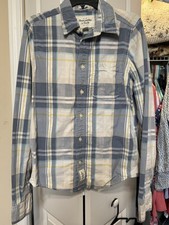 Men's Abercrombie  Fitch Plaid Long Sleeve Button Down Shirt Sz Lg Preowned