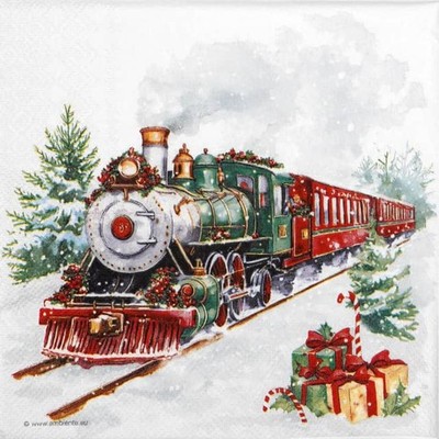 4x Santa Drillinge Servietten 33x33cm Weihnachtspapier für Decoupage & Urlaub Basteln