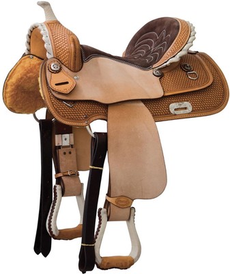 Selle De Course De Tonneau Pour Poney – 8 Pouces, Western Fleurie, Neuve