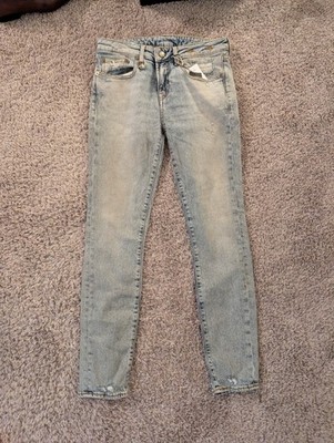 R13 Allison Crop Distressed Jeans Stretch Light Sz 29 Italy Free Shipping 