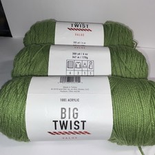 3-Big Twist Value Light Green-same lot 630392-380yds- 6 Ounces Weight 4