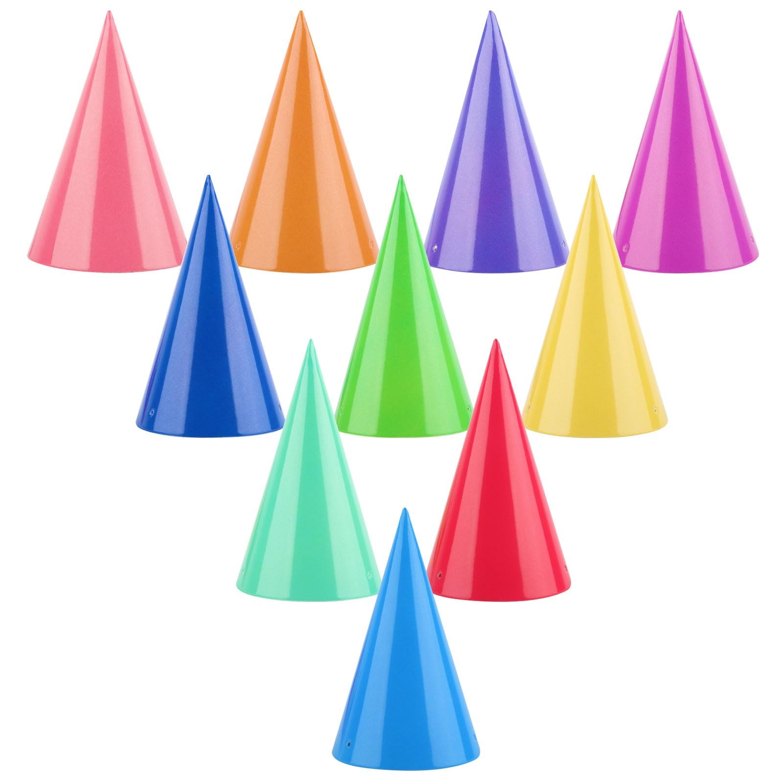 10 Pcs Mini Birthday Party Hats Multicolor Paper Cone Hats for Kids Girls Pet...
