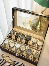 Big Capacity Leather Watch Box Jewelry Organizer Display Case Travel